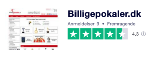 Trustpilot anmeldelser af Billigepokaler.dk