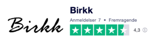 Trustpilot anmeldelser af Birkk.dk