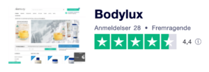 Trustpilot anmeldelser af Bodylux.dk