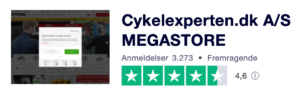 Trustpilot anmeldelser af Cykelexperten.dk