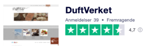 Trustpilot anmeldelser af DuftVerket.dk