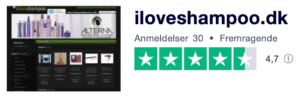 Trustpilot anmeldelser af Iloveshampoo.dk