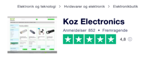 Trustpilot anmeldelser af KOZ.dk