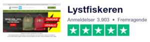 Trustpilot anmeldelser af Lystfiskeren.dk