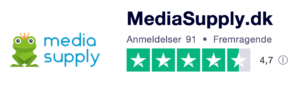 Trustpilot anmeldelser af MediaSupply.dk