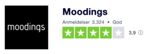 Trustpilot anmeldelser af Moodings.com