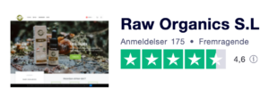 Trustpilot anmeldelser af RawOrganics.dk