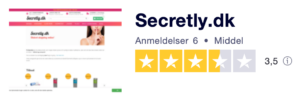 Trustpilot anmeldelser af Secretly.dk