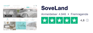 Trustpilot anmeldelser af Soveland.dk